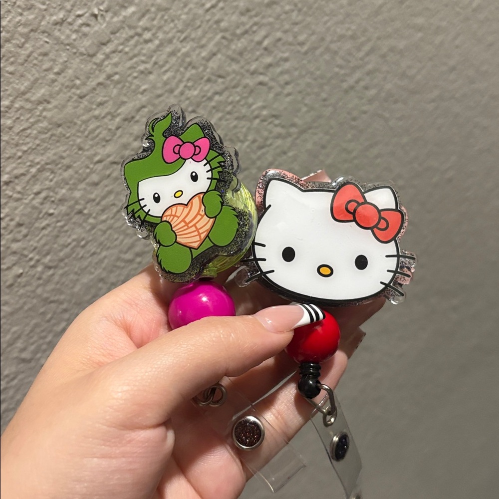 Hello Kitty Red and Pink Badge Reels - Picture 2 of 4